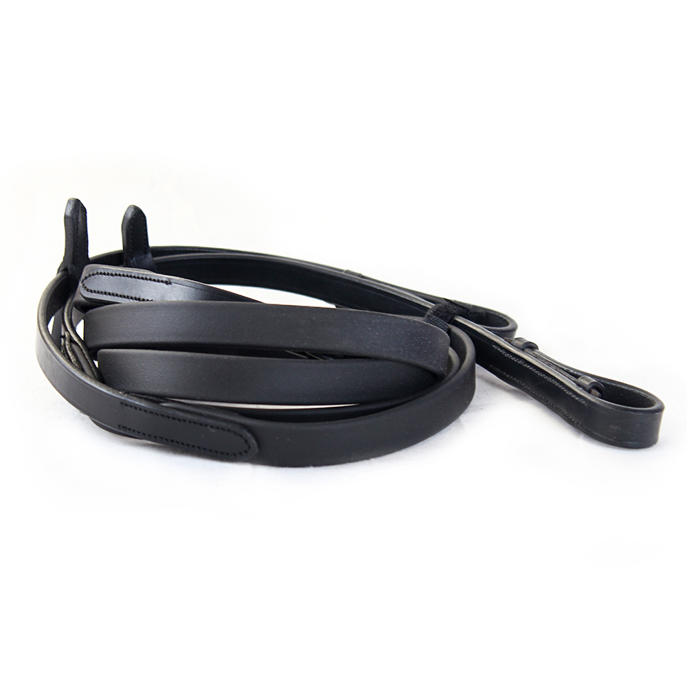 KM Elite Biothane Smooth Grip Leather Reins