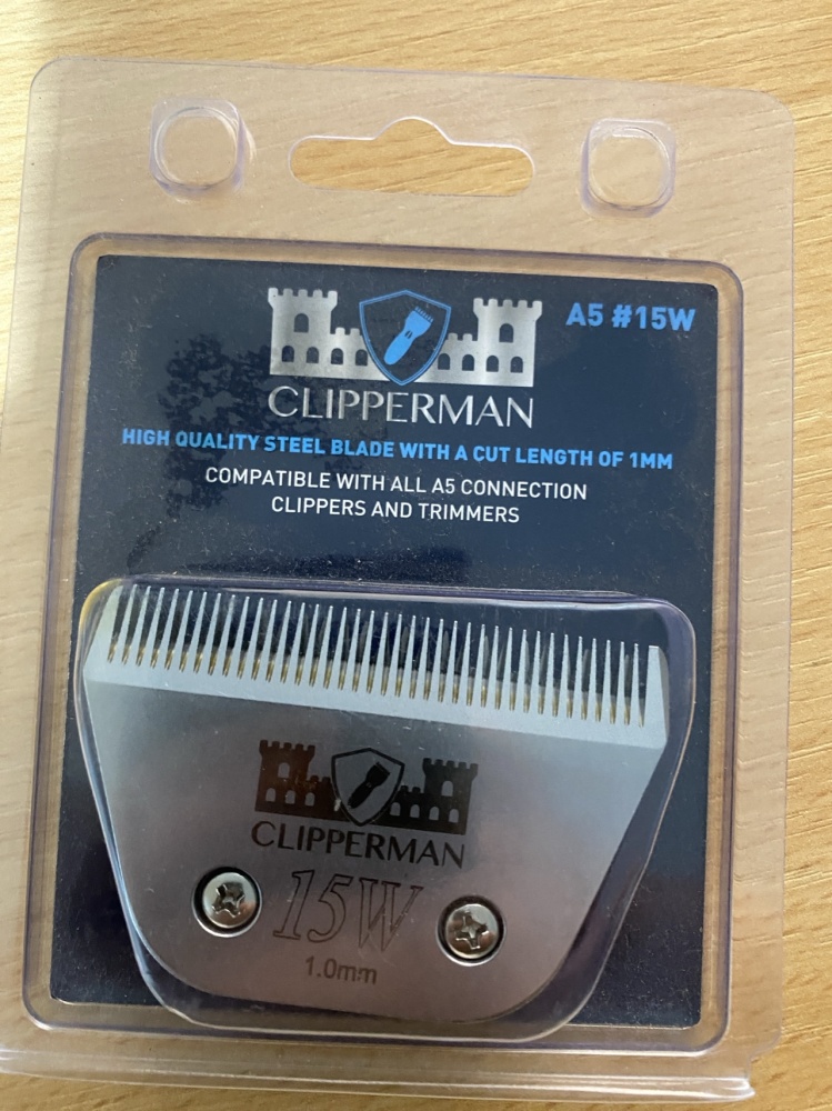 Clipperman A5 #15 Wide 1mm High Quality Steel Blades for Horse Clippers