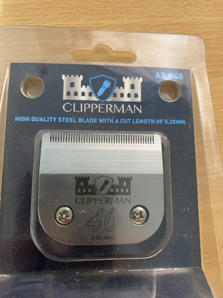 Clipperman A5 #40 Fine 0.25mm High Quality Steel Blades for Horse Clippers