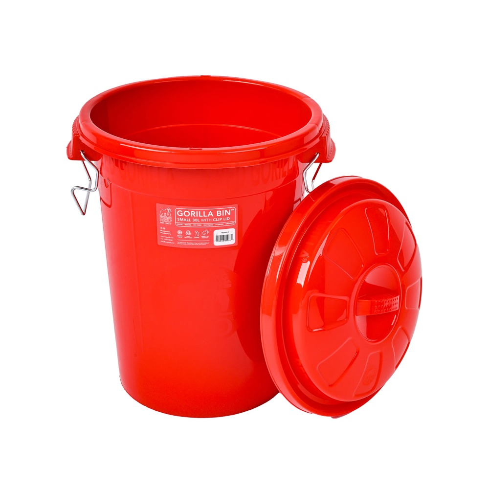 Red Gorilla Bin with Clip Lid