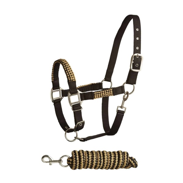 Bitz Soft Handle Two Tone Headcollar & Lead Rope