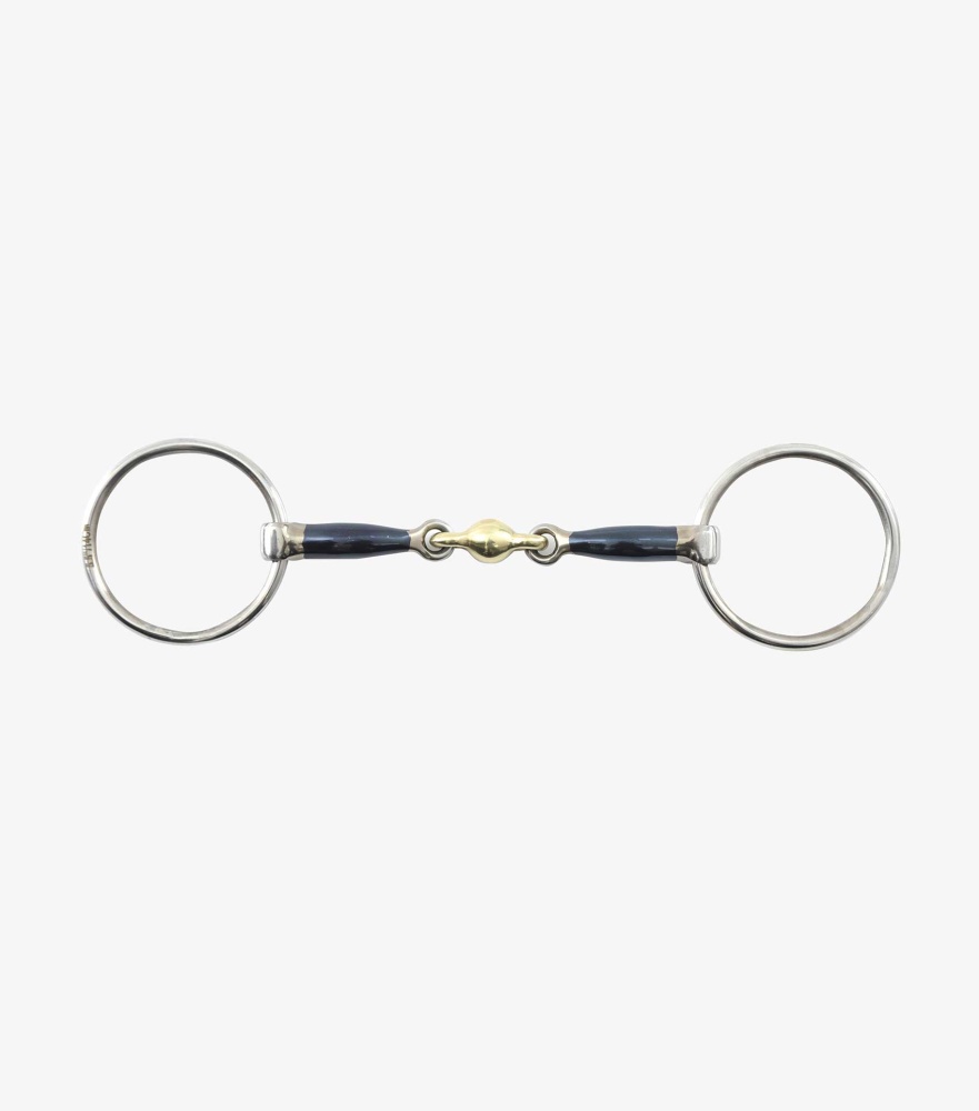 Premier Equine Blue Sweet Iron Loose Ring Snaffle with Brass Alloy Lozenze