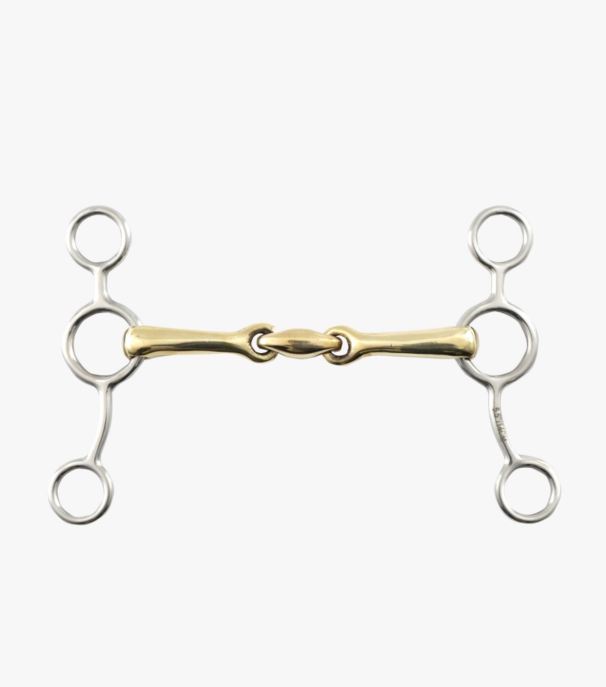 Premier Equine Brass Alloy Tom Thumb Bit with Lozenze