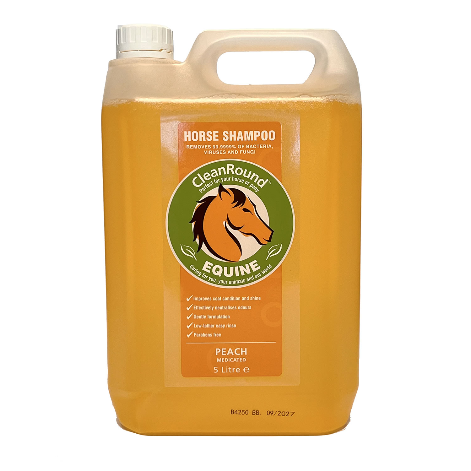 CleanRound Medicated Peach Horse Shampoo