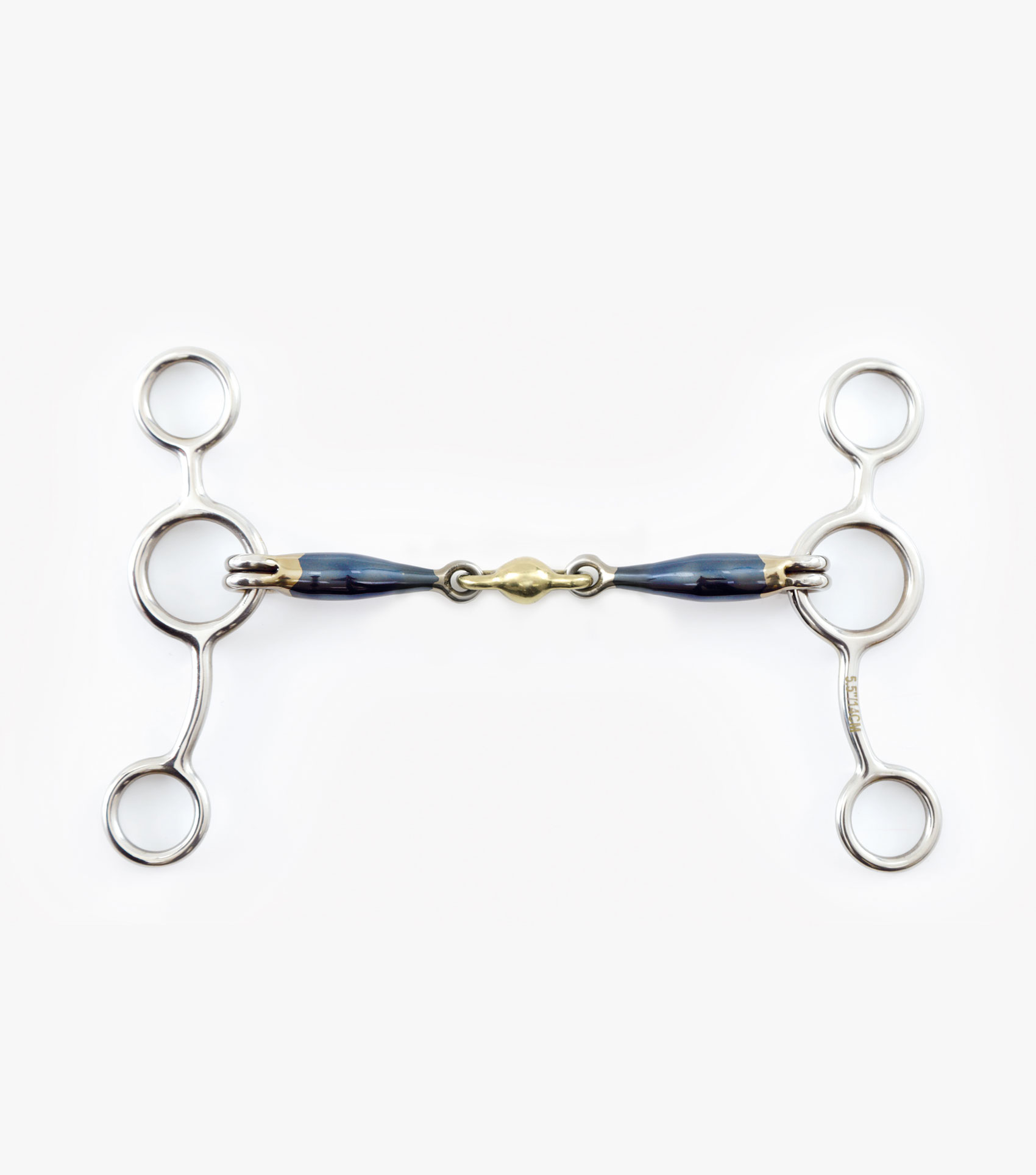 Premier Equine Blue Sweet Iron Tom Thumb Bit with Brass Alloy Lozenge