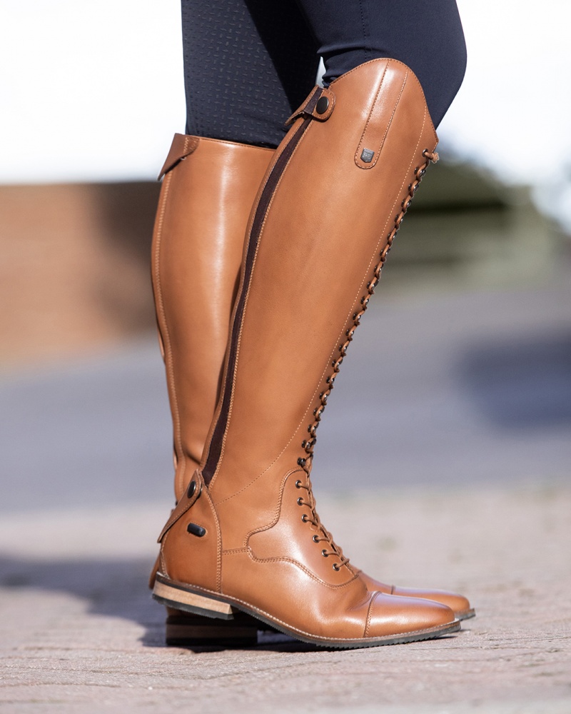 Premier Equine Ladies Maurizia Lace Front Tall Leather Riding Boot